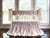 Baby Girl Scalloped Crib Rail Cover Set in Baby Pink and Ivory