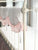 White and Baby Pink | Scalloped Crib Rail Cover