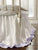 White and Lavender Ruffled Crib Skirt