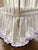 White and Lavender Ruffled Crib Skirt