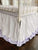 White and Lavender Ruffled Crib Skirt